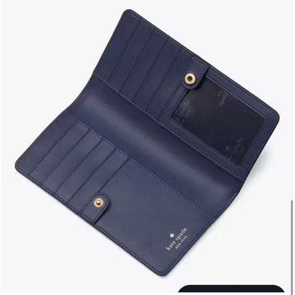 💙🩵Brand New Kate Spade Madison Vase Floral Large Slim Bifold Wallet🩵💙 - Picture 5 of 12